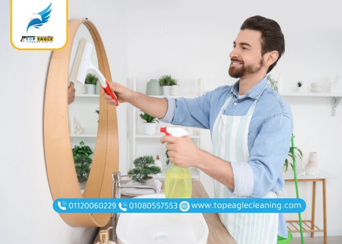 طريقة تنظيف المرايا في الحمام